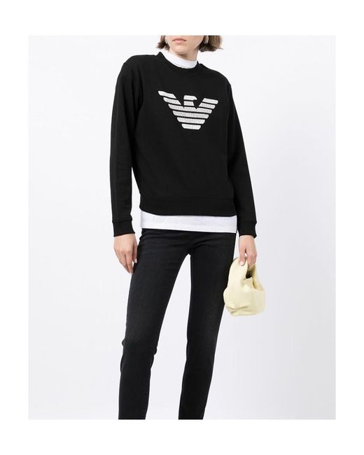 Emporio Armani Black Logo-Print Sweatshirt