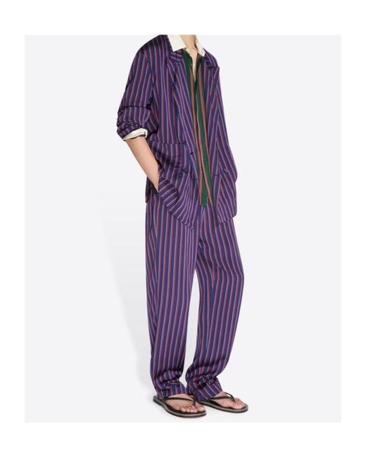 Dries Van Noten Purple Striped Blazer for men