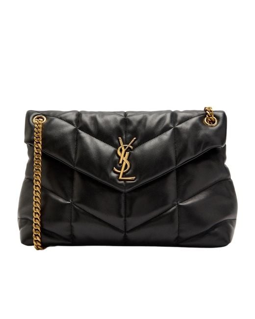 Saint Laurent Black Lou Puffer Medium Leather Shoulder Bag