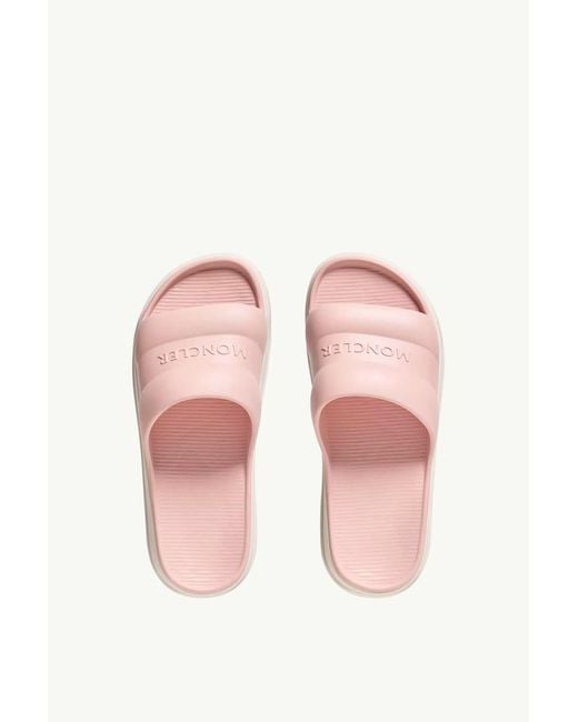 Moncler Pink Altive Logo Slide Sandals