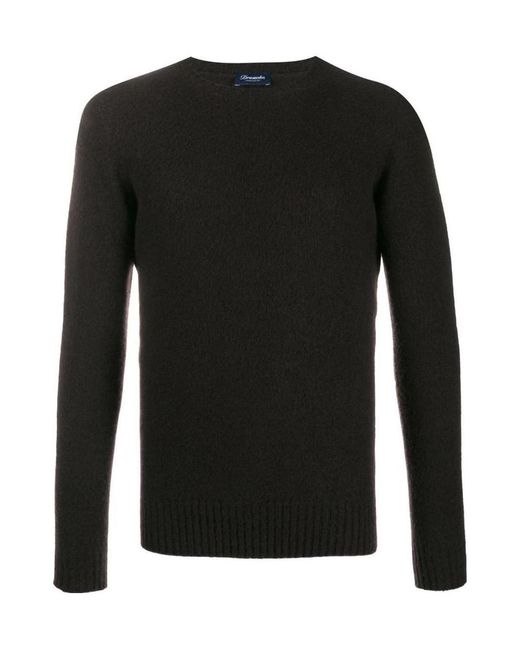 Drumohr Blue Crew Neck Knit Top for men