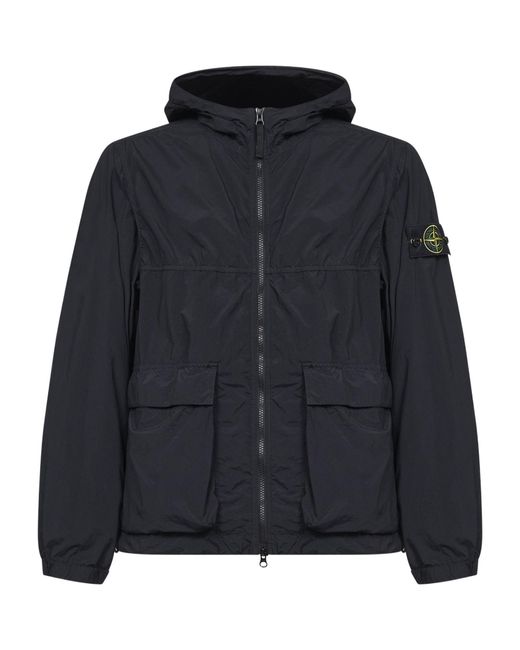 Stone Island Black Nylon Short Hooded Parka<Br for men