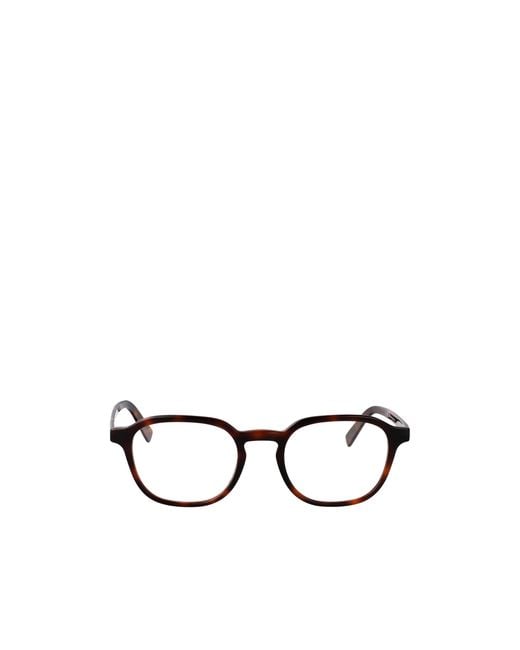 Zegna White Square Frame Glasses for men
