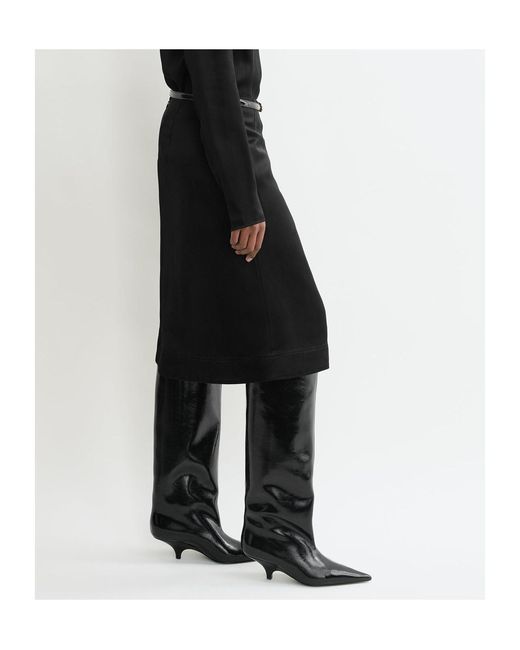 Totême  Black Totême Paneled Midi Skirt