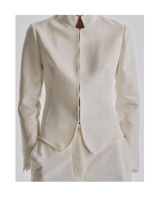 The Row White Brianda Linen Jacket