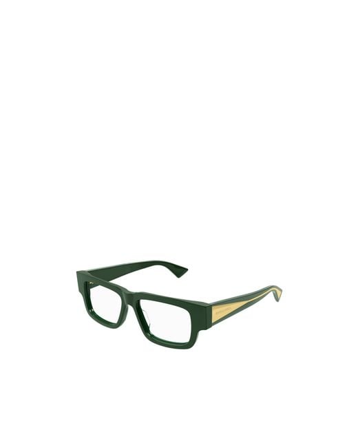 Bottega Veneta Green Eyewear Square Frame Glasses