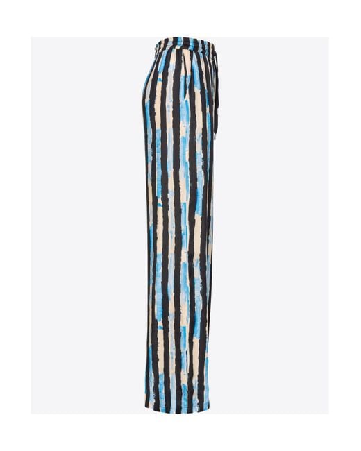 Pinko Blue Striped Drawstring Trousers