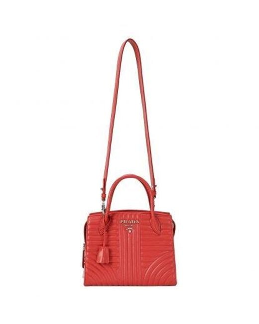 Prada Red Logo Details Handbag