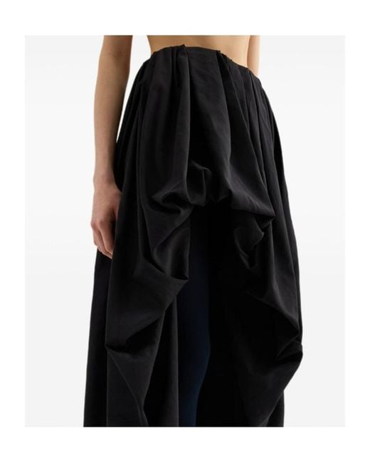 Jil Sander Black Asymmetric Draped Skirt