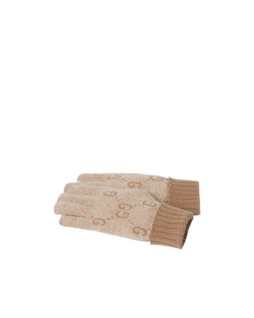 Gucci White Gg Lamé Gloves