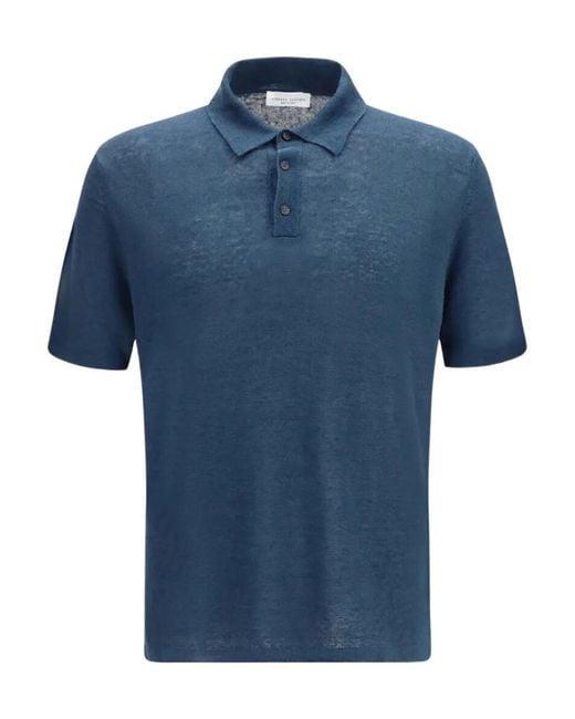 Roberto Collina Blue Short-Sleeve Polo Shirt for men
