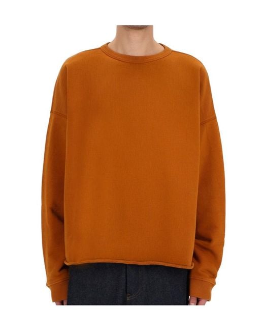 YMC Orange Oversized Wool-Blend Sweater for men