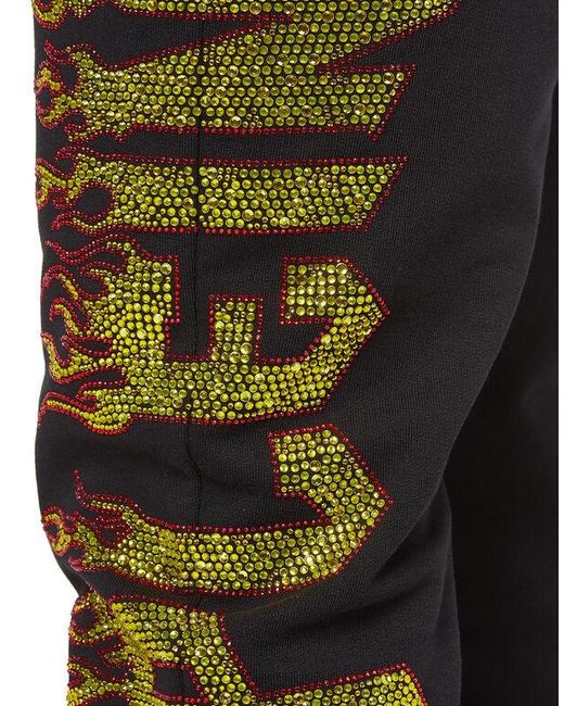 Philipp Plein Blue Plush Sweatpants for men