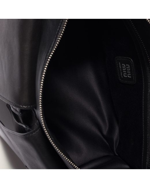 Miu Miu Black Utilitaire Nappa Leather Shoulder Bag