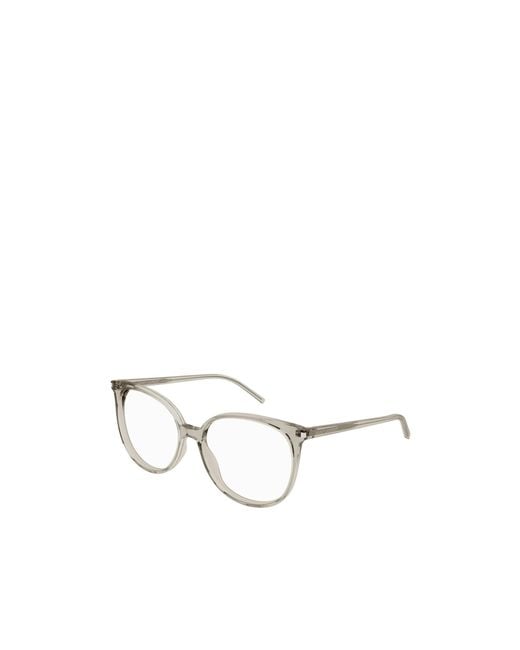 Saint Laurent White Eyewear Round Frame Glasses