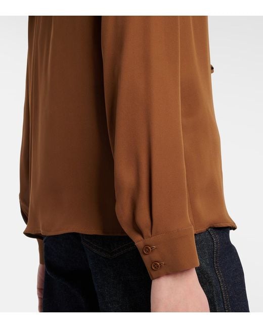 Nili Lotan Brown Ruffled Shirt