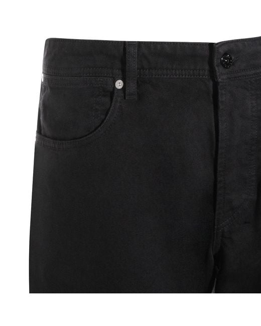 Stone Island Black Logo Patch Straight-Leg Pants for men
