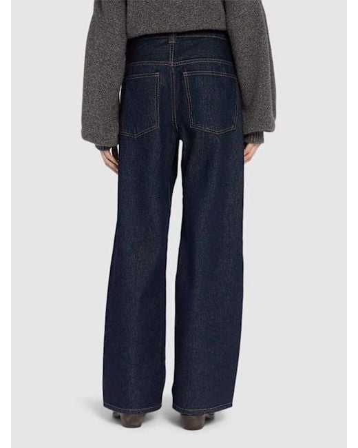Khaite Blue Winslow Denim Wide Jeans