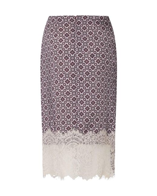 Liu Jo Purple Midi Skirt With Lace Details