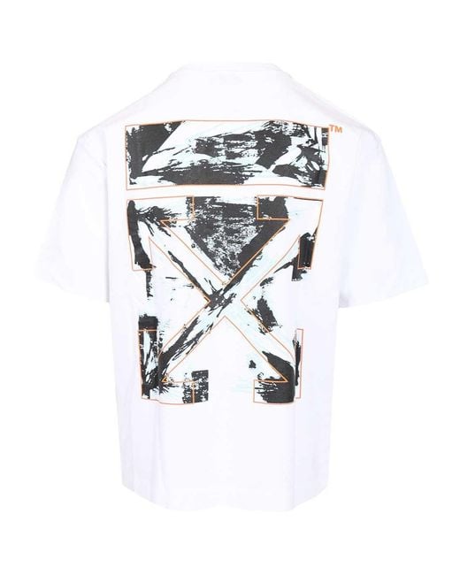 Off-White c/o Virgil Abloh White Logo Printed Crewneck T-Shirt for men
