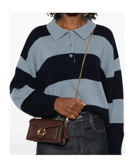 COACH Brown Logo Plaque Chain Crossbody Bag