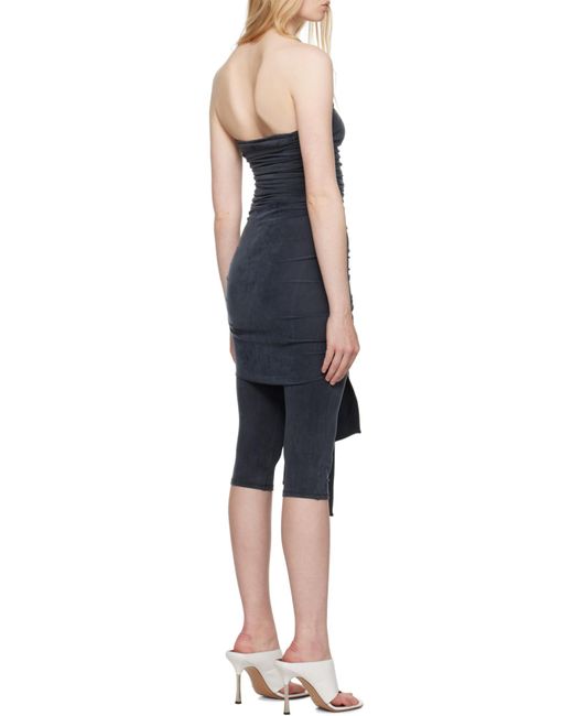 Alexander Wang Blue Off-Shoulder Layered Playsuit