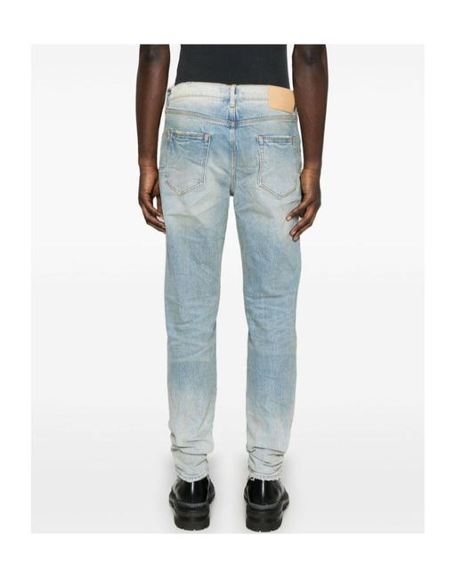 Purple Brand Blue Distressed Jeans for men