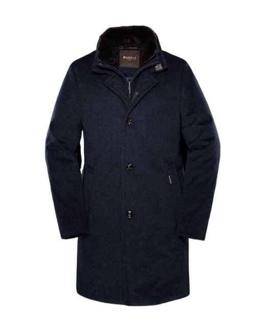 Moorer Blue Bond Fur Cs Coat for men