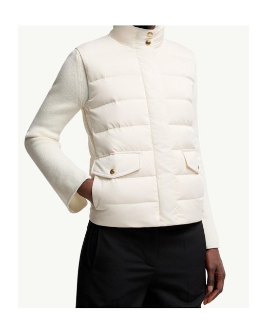 Moncler White Besset Down Gilet