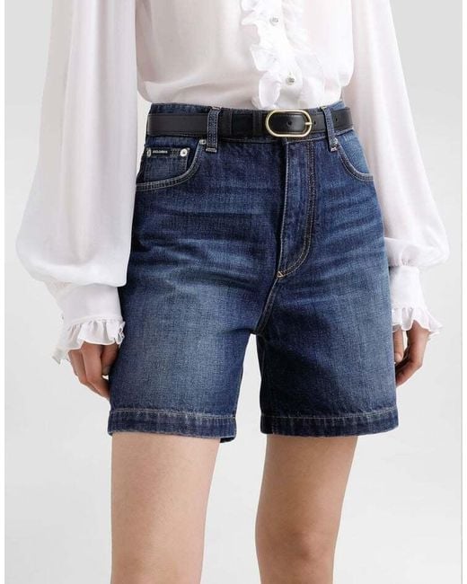 Dolce & Gabbana White Leather Belt