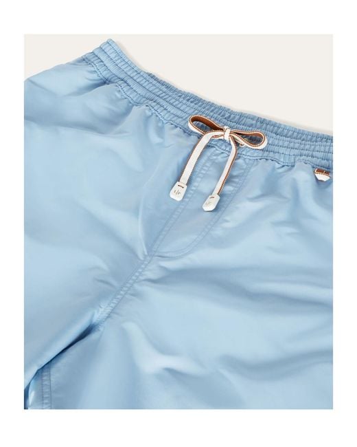 Loro Piana Blue Loose Waist Swimming Trunks for men