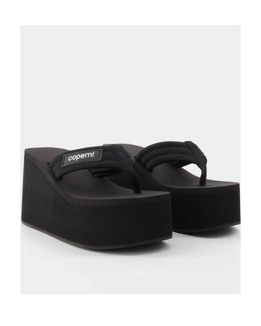 Coperni Black Platform Flip Heeled Sandals