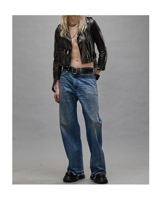 R13 Blue D'Arcy Distressed Loose Jeans