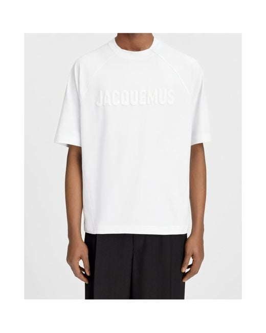 Jacquemus White T-Shirt 'Typo' for men