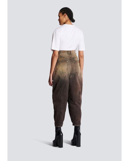 Balmain Brown Tie-Dye Baggy Denim Jeans