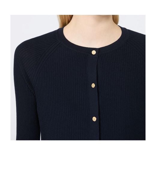 Max Mara Blue Smmkiwi Cropped Cardigan