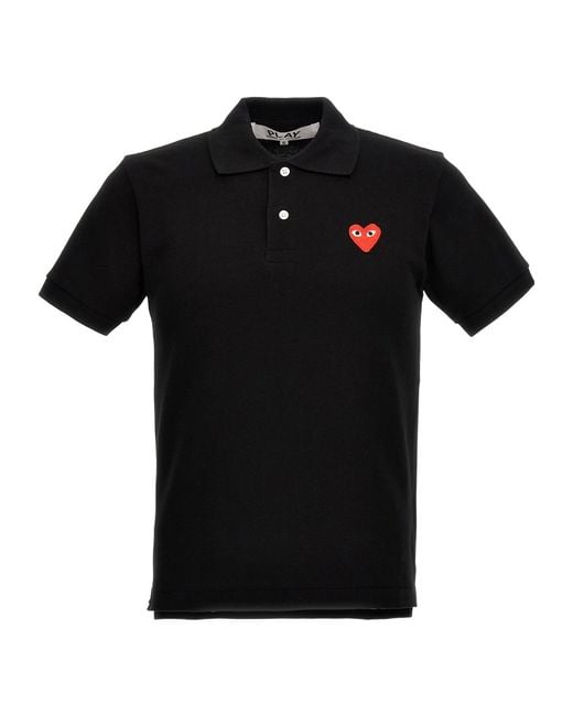 COMME DES GARÇONS PLAY Black Short-Sleeved Polo Shirt for men