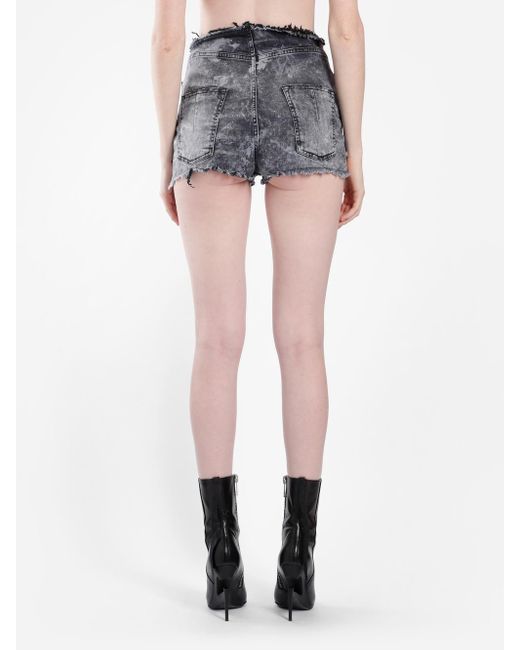 Unravel Project Gray Retro Trimmed Denim Shorts