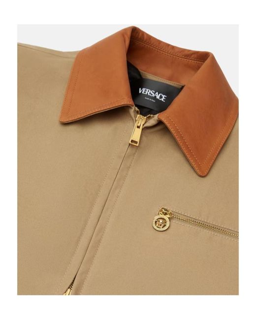 Versace Natural Zip-Up Jacket for men