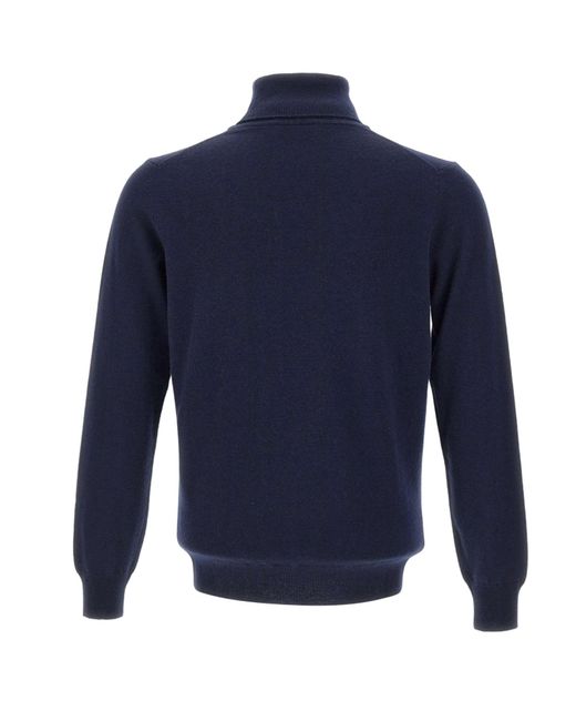 Kangra Cashmere Blue Kangra Turtleneck Knitted Sweater for men