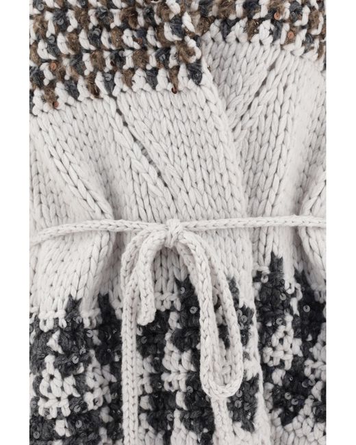 Brunello Cucinelli Gray Cashmere Cardigan