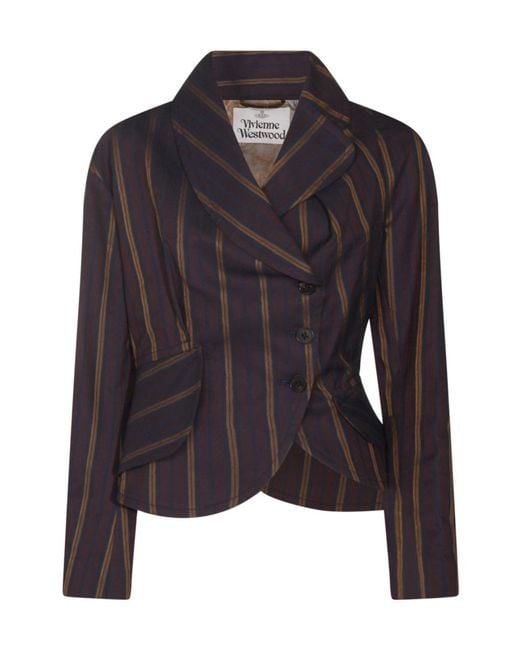 Vivienne Westwood Blue Striped Button-Up Jacket