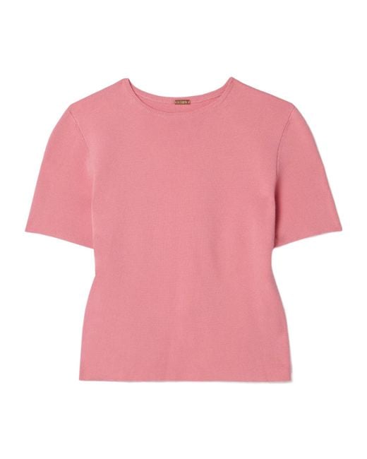 Cult Gaia Pink Milios Knitted T-Shirt