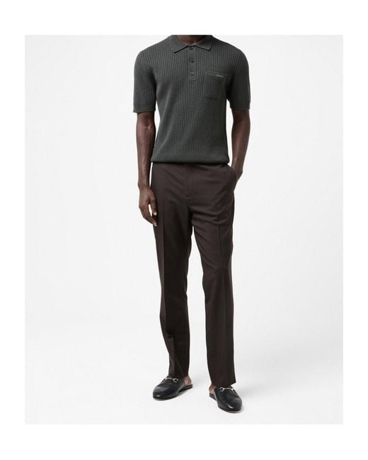 Gucci Gray Polo Knitted Top for men