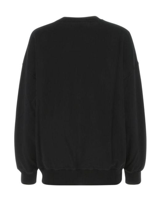 McQueen Black Logo-Print Long-Sleeve Sweatshirt