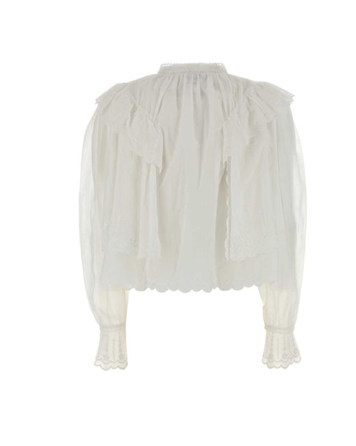 Isabel Marant White Isabel Marant Étoile Kelmon Ruffled Blouse