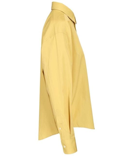 AMI Yellow Ami De Coeur Long Sleeved Boxy Shirt for men