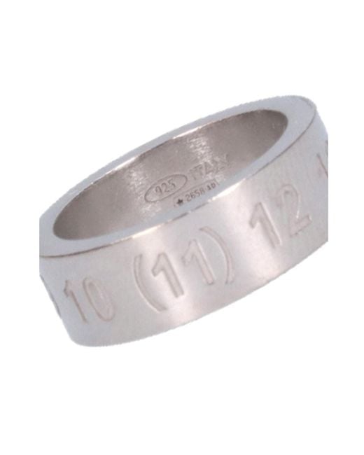 Maison Margiela White Number Engraved Ring for men