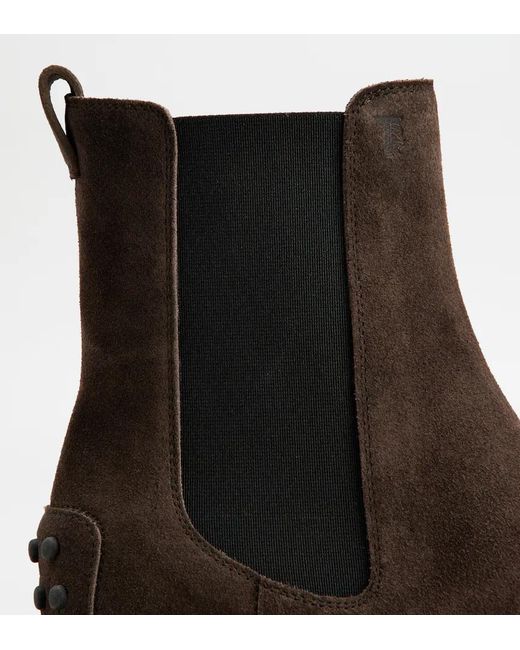 Tod's Brown Slip-On Ankle Boots