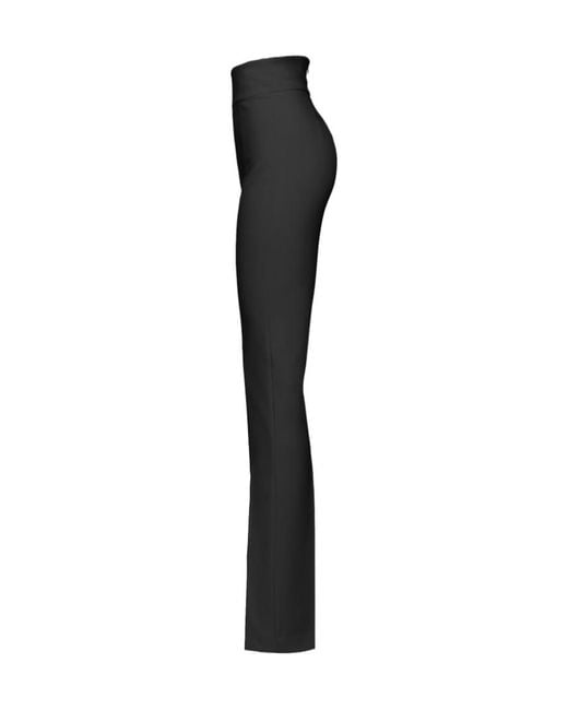 Pinko Black High-Waisted Front-Slit Trousers